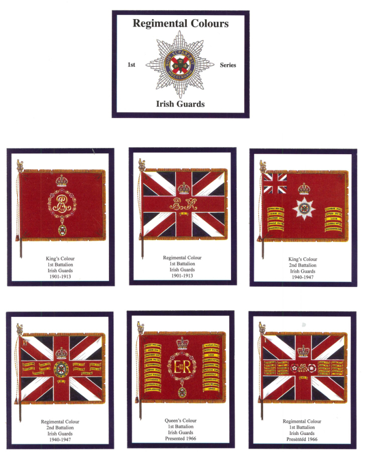 Irish Guards 1st Series- 'Regimental Colours' Trade Card Set by David Hunter - Click Image to Close